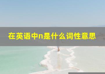 在英语中n是什么词性意思