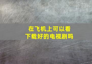 在飞机上可以看下载好的电视剧吗