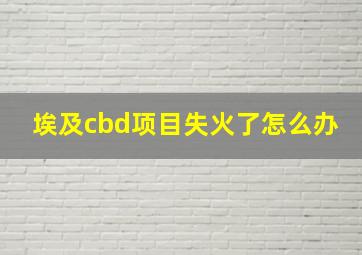 埃及cbd项目失火了怎么办