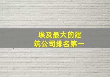 埃及最大的建筑公司排名第一