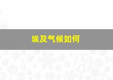 埃及气候如何