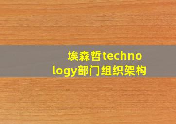 埃森哲technology部门组织架构