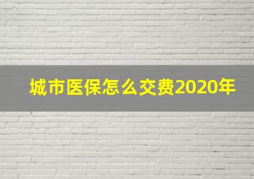 城市医保怎么交费2020年