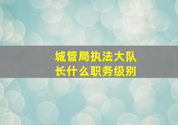 城管局执法大队长什么职务级别