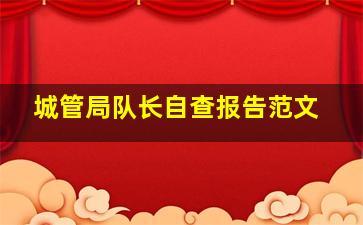 城管局队长自查报告范文