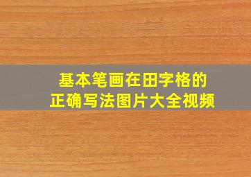 基本笔画在田字格的正确写法图片大全视频