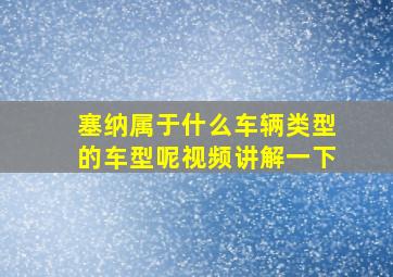 塞纳属于什么车辆类型的车型呢视频讲解一下