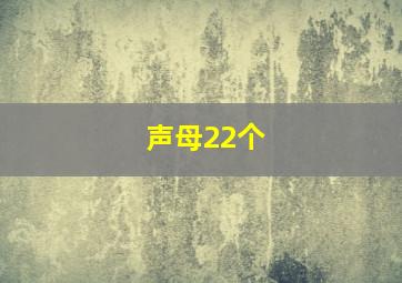 声母22个