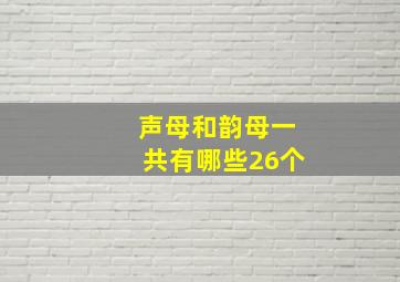 声母和韵母一共有哪些26个