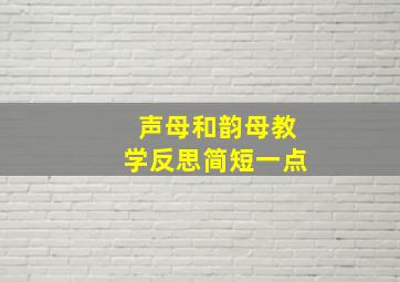 声母和韵母教学反思简短一点