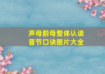 声母韵母整体认读音节口诀图片大全