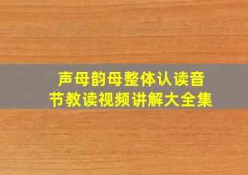 声母韵母整体认读音节教读视频讲解大全集