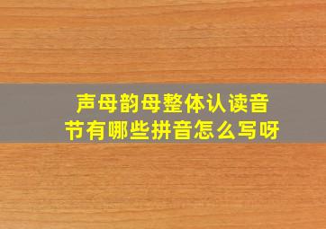 声母韵母整体认读音节有哪些拼音怎么写呀