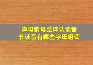 声母韵母整体认读音节读音有哪些字母组词