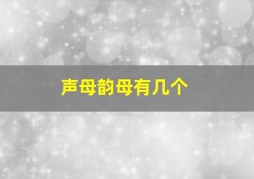 声母韵母有几个