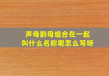 声母韵母组合在一起叫什么名称呢怎么写呀