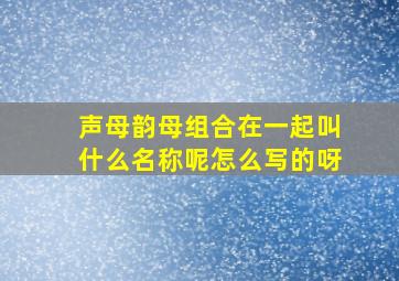 声母韵母组合在一起叫什么名称呢怎么写的呀