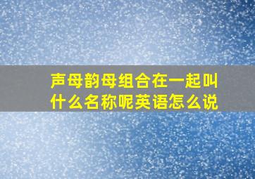 声母韵母组合在一起叫什么名称呢英语怎么说