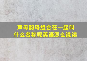 声母韵母组合在一起叫什么名称呢英语怎么说读