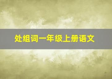 处组词一年级上册语文