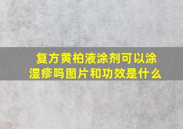 复方黄柏液涂剂可以涂湿疹吗图片和功效是什么