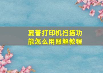 夏普打印机扫描功能怎么用图解教程