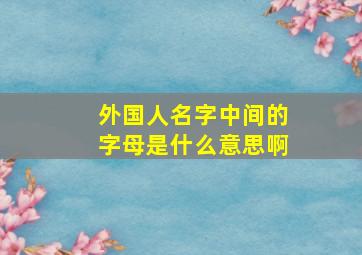 外国人名字中间的字母是什么意思啊