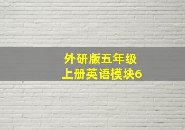 外研版五年级上册英语模块6