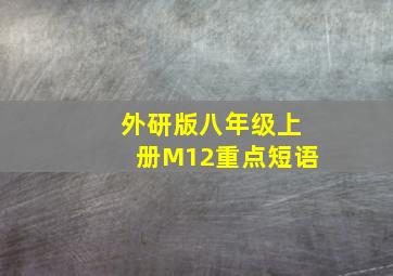 外研版八年级上册M12重点短语