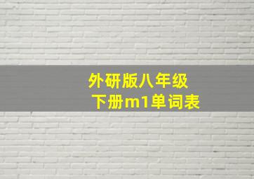 外研版八年级下册m1单词表