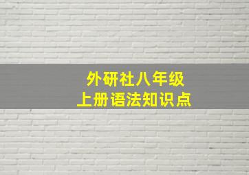 外研社八年级上册语法知识点