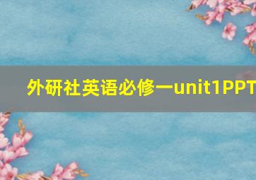 外研社英语必修一unit1PPT