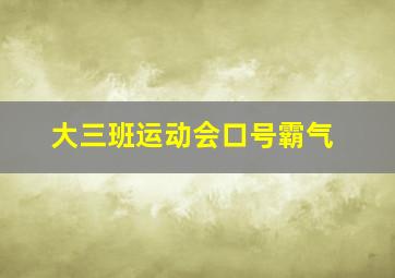 大三班运动会口号霸气