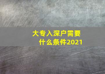 大专入深户需要什么条件2021