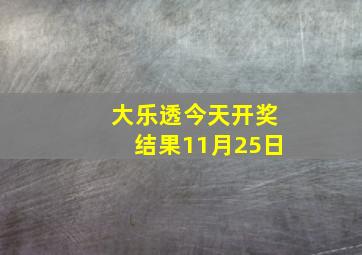 大乐透今天开奖结果11月25日