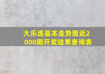 大乐透基本走势图近2000期开奖结果查询表