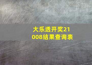 大乐透开奖21008结果查询表