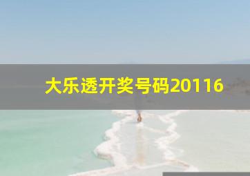 大乐透开奖号码20116