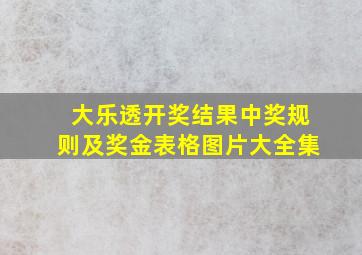 大乐透开奖结果中奖规则及奖金表格图片大全集