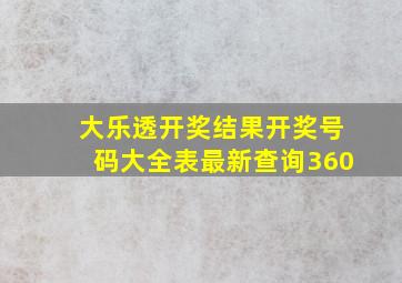 大乐透开奖结果开奖号码大全表最新查询360