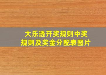 大乐透开奖规则中奖规则及奖金分配表图片