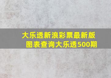 大乐透新浪彩票最新版图表查询大乐透500期