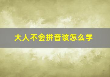 大人不会拼音该怎么学