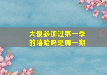 大傻参加过第一季的嘻哈吗是哪一期