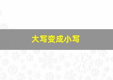 大写变成小写