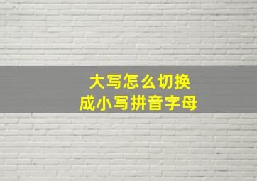 大写怎么切换成小写拼音字母