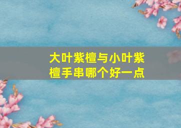 大叶紫檀与小叶紫檀手串哪个好一点