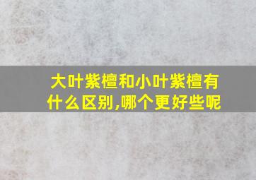 大叶紫檀和小叶紫檀有什么区别,哪个更好些呢