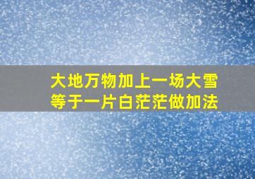 大地万物加上一场大雪等于一片白茫茫做加法