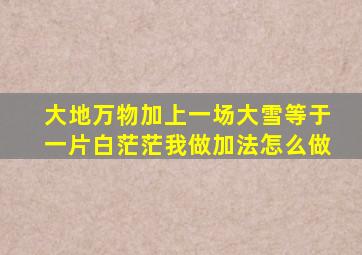 大地万物加上一场大雪等于一片白茫茫我做加法怎么做